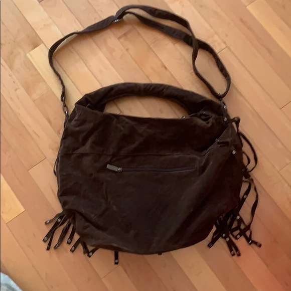Brown suede fringe bag - Picture 3 of 4